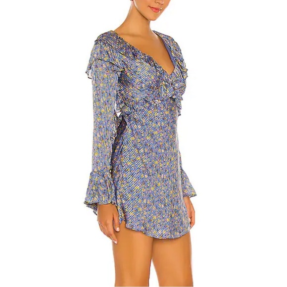 Free people Sweetest Thing Mini Dress in Midnight Cowboy size 0 long sleeve - Picture 4 of 11